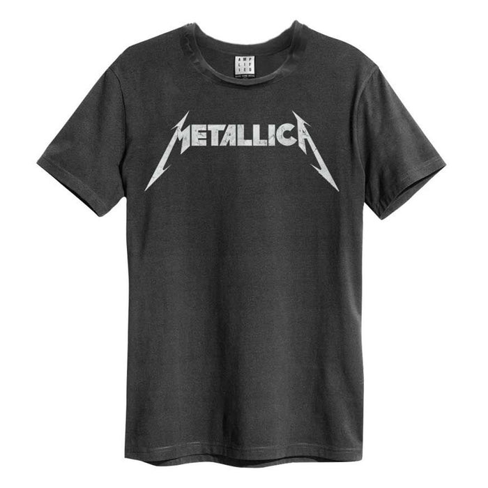 Metallica Logo Amplified Vintage Charcoal Small Unisex T-Shirt