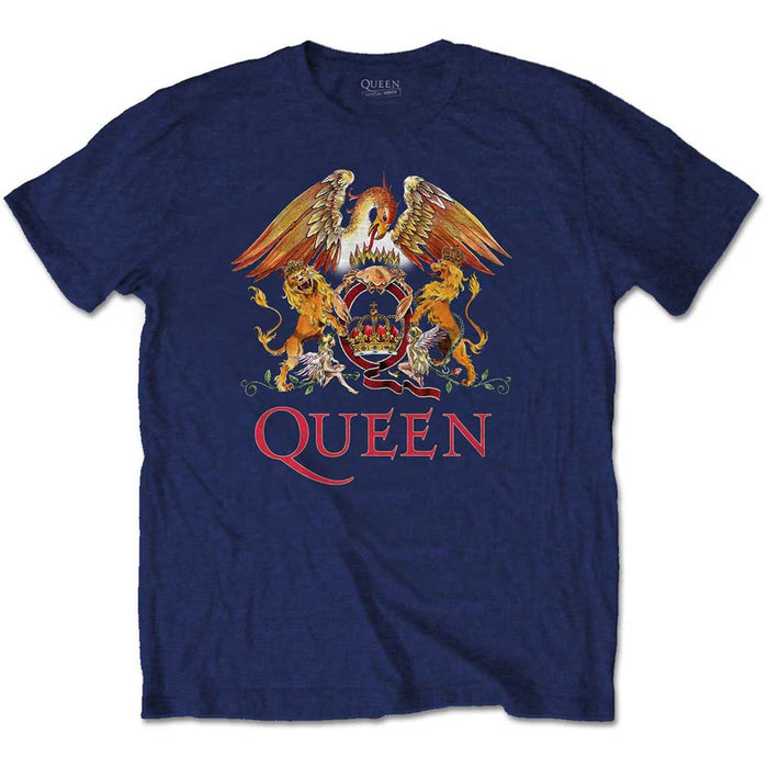 Queen Classic Crest Navy Large Unisex T-Shirt
