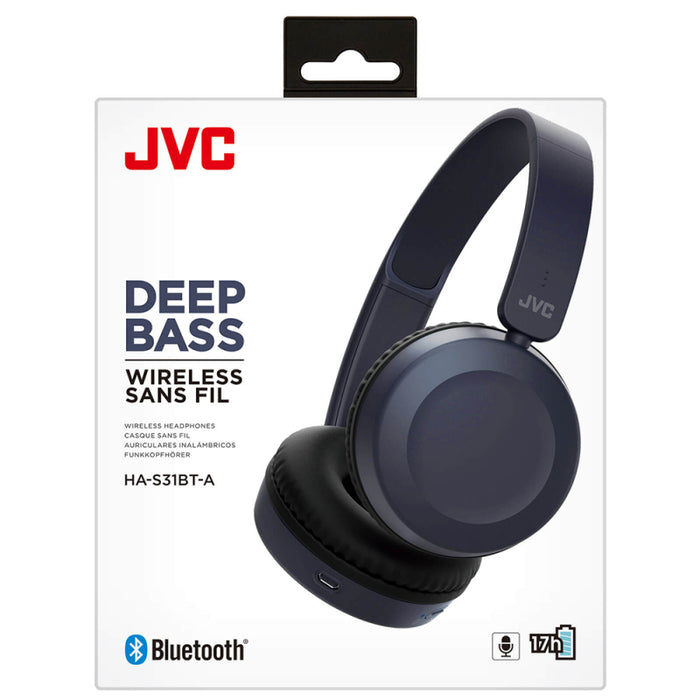 JVC Deep Bass Wireless Headphones Bluetooth HA-S31BT - SLATE BLUE