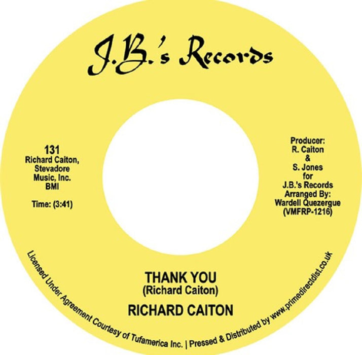 Richard Caiton Thank You / Where Is The Love 7" Vinyl RSD 2023