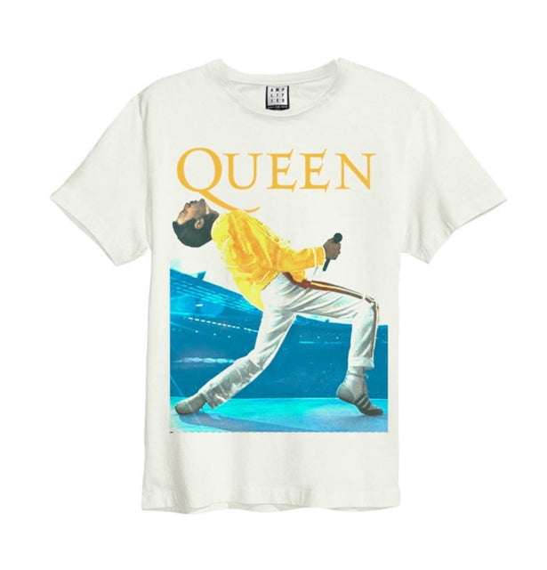 Queen Freddie Mercury Triangle Amplified White Medium Unisex T-Shirt