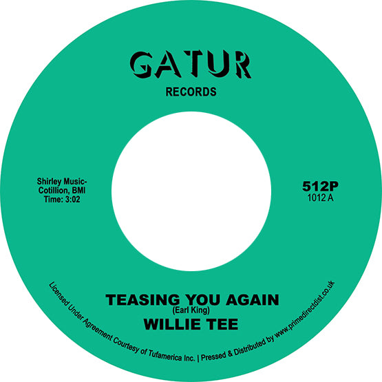 Willie Tee - Teasing You Again / Your Love, My Love Together 7" Vinyl Single Punched Centre RSD Sept 2020