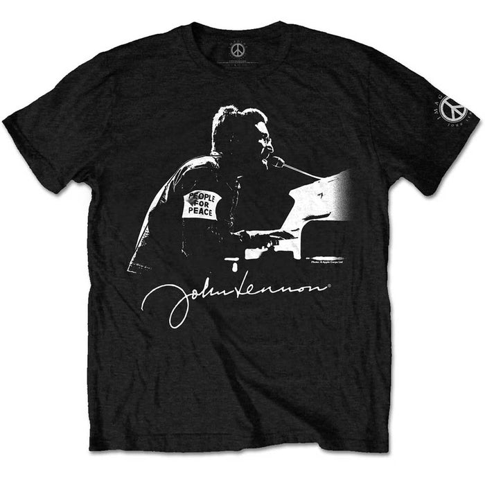 John Lennon People For Peace Black X-Large Unisex T-Shirt