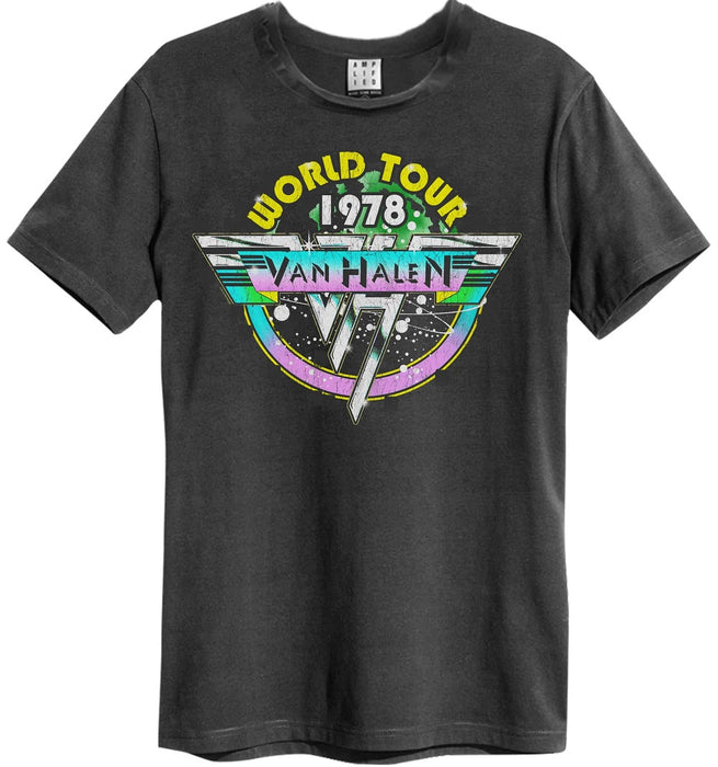 Van Halen Amplified World Tour 78 Charcoal Small Unisex T-Shirt