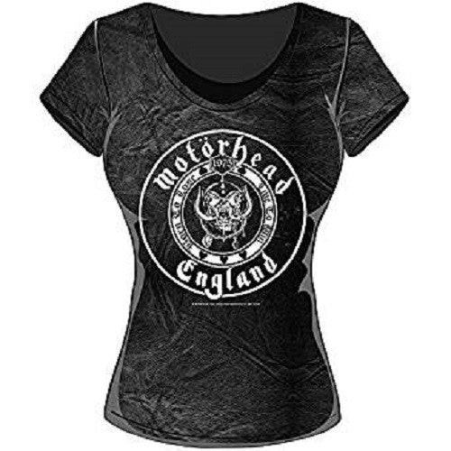 MOTORHEAD England Seal Acid Wash LADIES Grey SIZE XXL T-SHIRT NEW