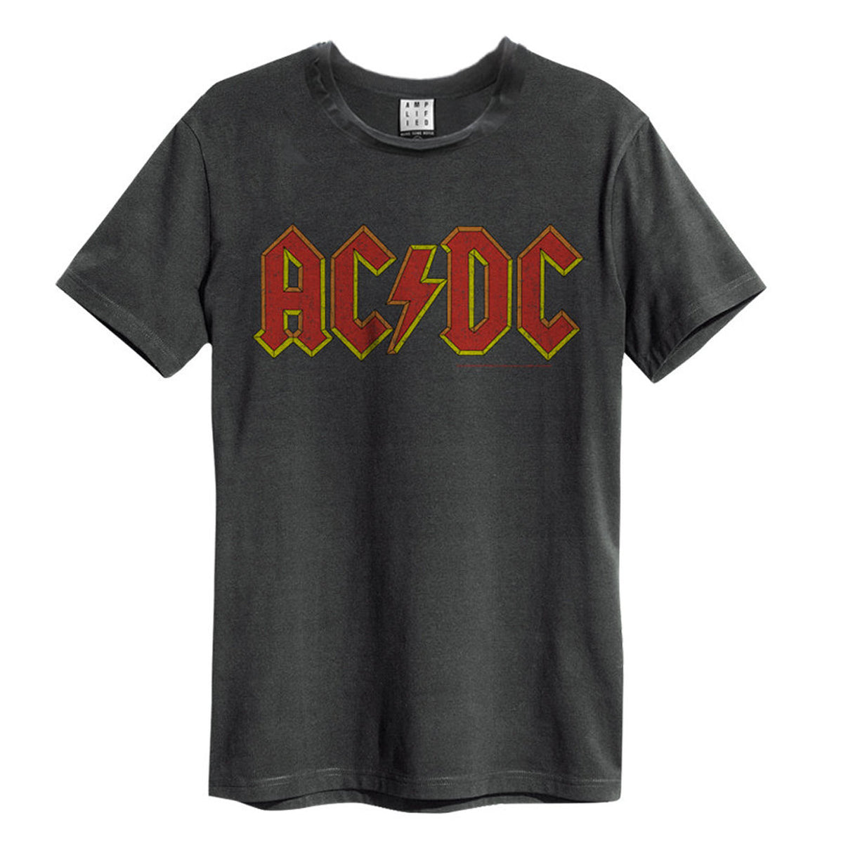 AC/DC Logo Amplified Vintage Charcoal X-Large T Shirt — Assai Records