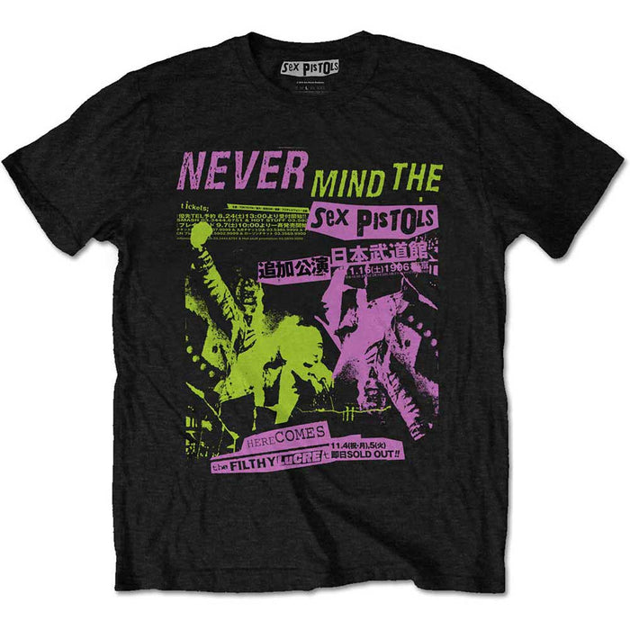 Sex Pistols Japanese Poster T-Shirt Black Unisex Medium