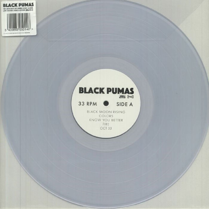 Black Pumas S/T Vinyl LP Clear Colour With Clear PVC Sleeve LOVE RECORD STORES 2021